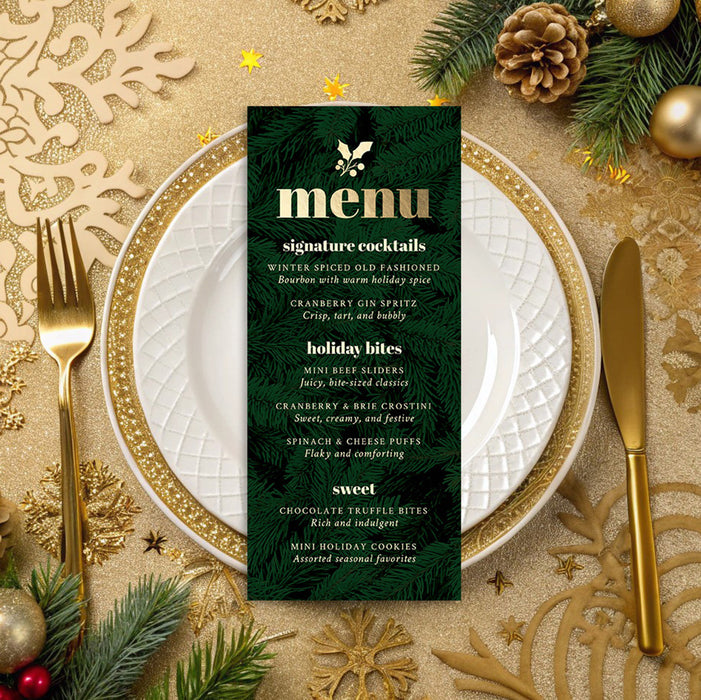Corporate Holiday Party Invitation Evergreen Gold