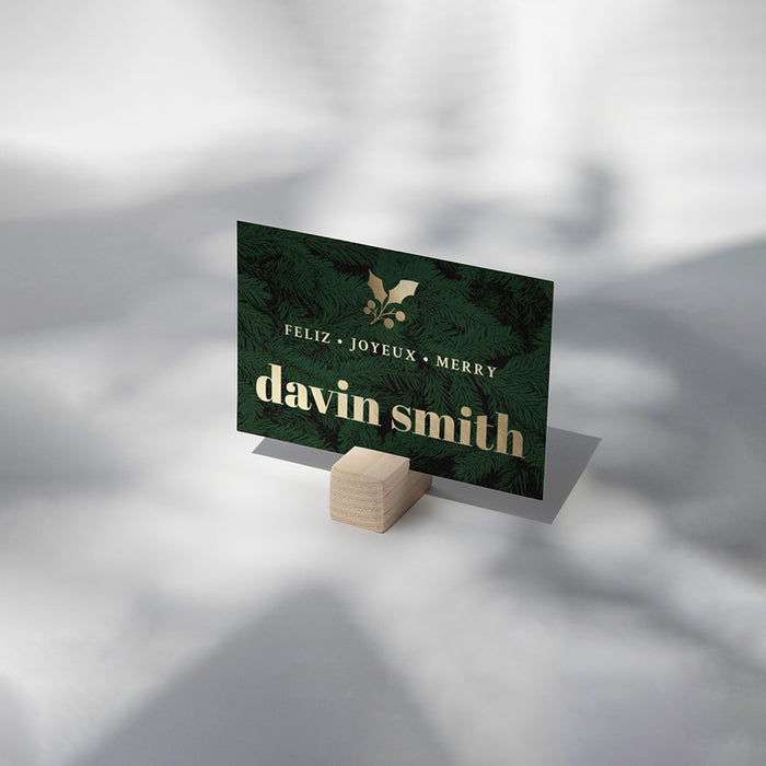 Corporate Holiday Party Invitation Evergreen Gold