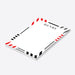 personalized corporate notepad with red, black, and gray geometric border design and custom name for office stationery-side