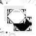 corporate thank you card with black and silver geometric design and custom company name for professional business notes-front-back