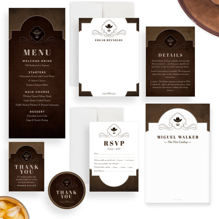 Cowboy Gentlemen’s Night Invitation Rustic Vintage Bachelor Party
