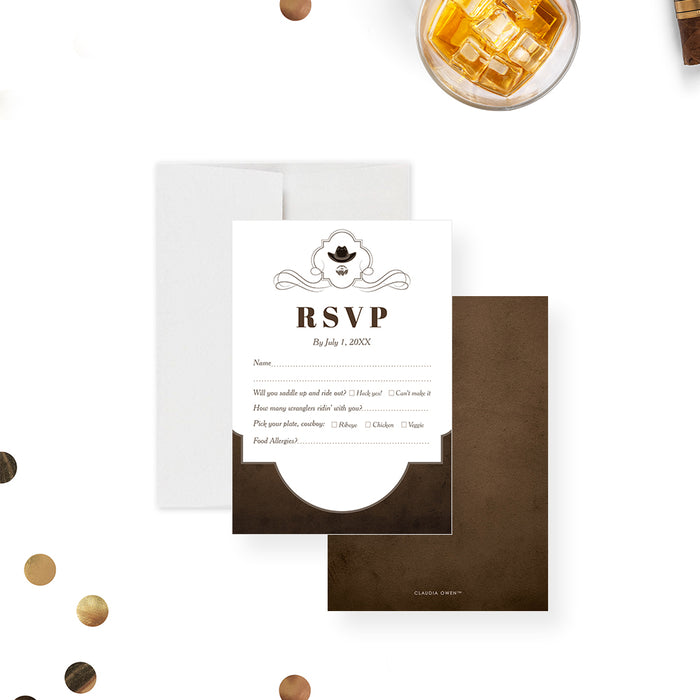 Cowboy Gentlemen’s Night Invitation Rustic Vintage Bachelor Party