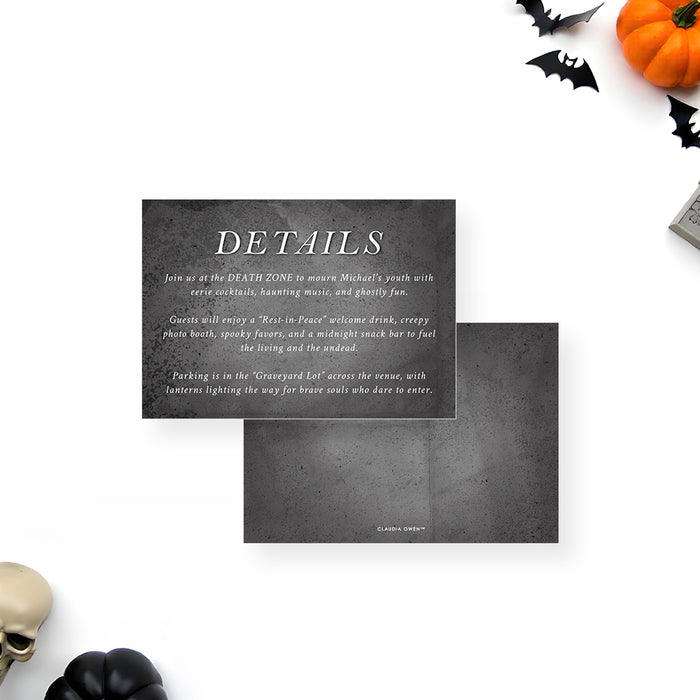 Gothic Tombstone Birthday Invitation for Halloween Party