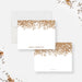 Cross Thank You Cards for Baptism and First Communion. Front and white back with a printed gold confetti header shown with a white envelope.