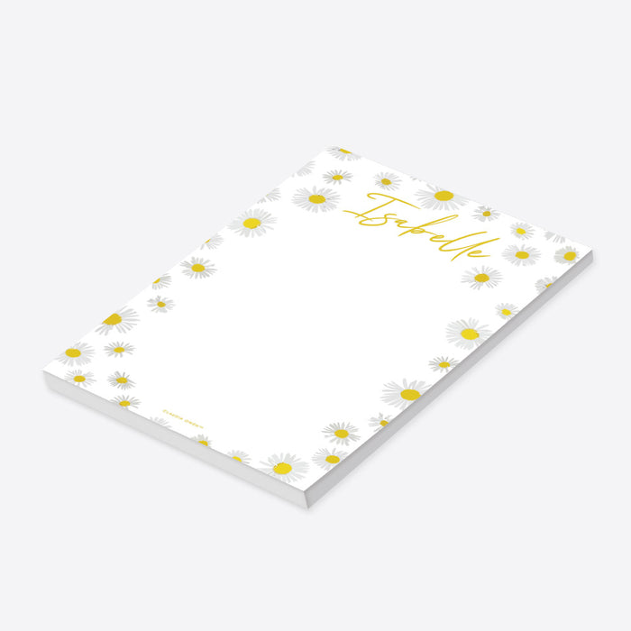 Custom spring stationery gift for her with daisy flower design