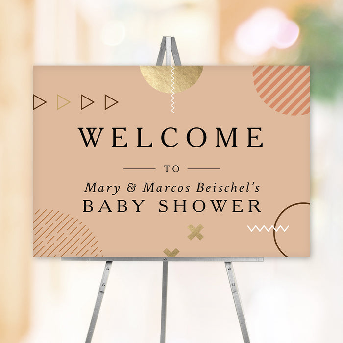 Gender Neutral Baby Shower Photo Invitation Card, Cute Baby Invitations with Picture in Earthy Colors