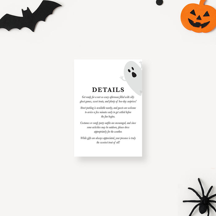 Personalized Cute Ghost Halloween Birthday Party Invitation for Kids