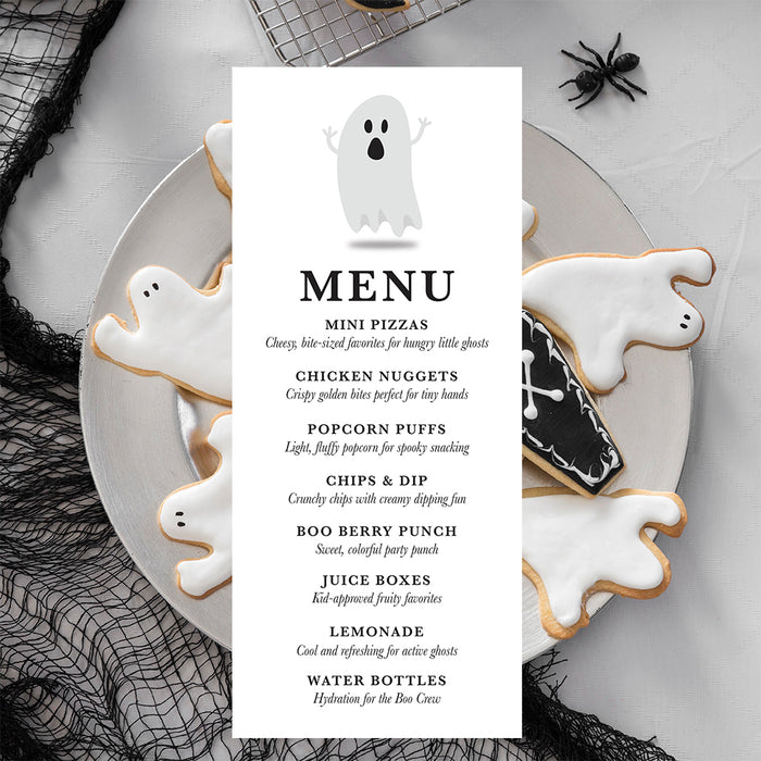 Personalized Cute Ghost Halloween Birthday Party Invitation for Kids