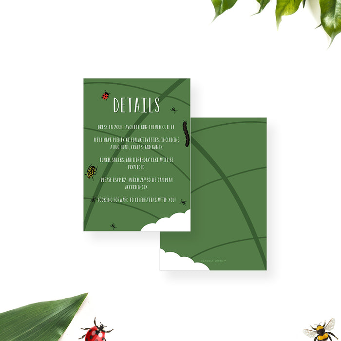 Cute Bug Theme Birthday Party Invitation for Kids, Our Little Bug Birthday Invites, Nature Inspired Invitation for Nature Lover