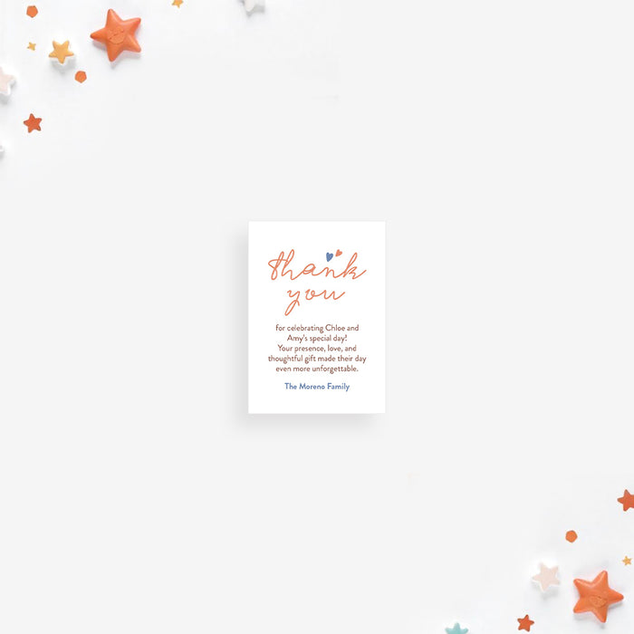 Twin Birthday Invitation with Photo Double the Love Theme