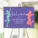 Colorful personalized birthday welcome sign with silhouettes of kids jumping and dancing, confetti, and custom event details. A fun way to greet guests in style!
