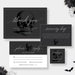 a black and white wedding suite with a skull on it