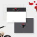 Death to Her 20s thank you card with gothic skull and red roses design-front-back
