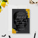 Death to My Twenties invitation card with marigold flowers and skull design
