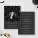 Death to Your 20s photo order of service template with a coordinating text panel on the back.