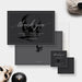 Death to Your 20s thank you card and matching small favor tags with skull artwork.
