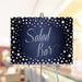 Denim and pearls Salad Bar sign template displayed on an easel.