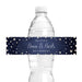Denim and pearls water bottle label template shown wrapped around a bottle.