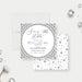 Diamond wedding anniversary save the date card with elegant crystal-inspired border-front-back