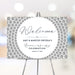 Diamond wedding anniversary welcome sign with elegant diamond-inspired border