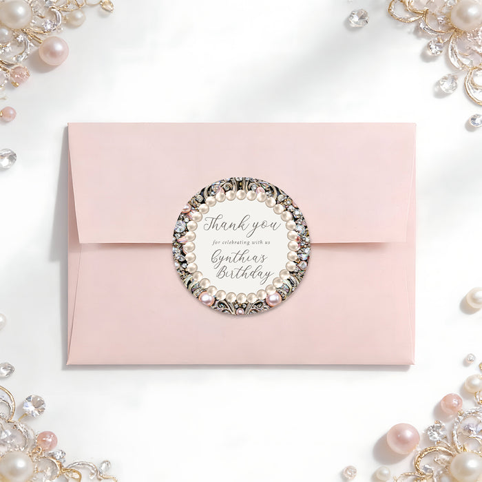 Personalized Diamonds and Pearls Birthday Party Invitation for Women