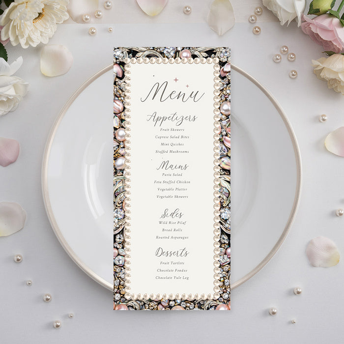 Personalized Diamonds and Pearls Birthday Party Invitation for Women