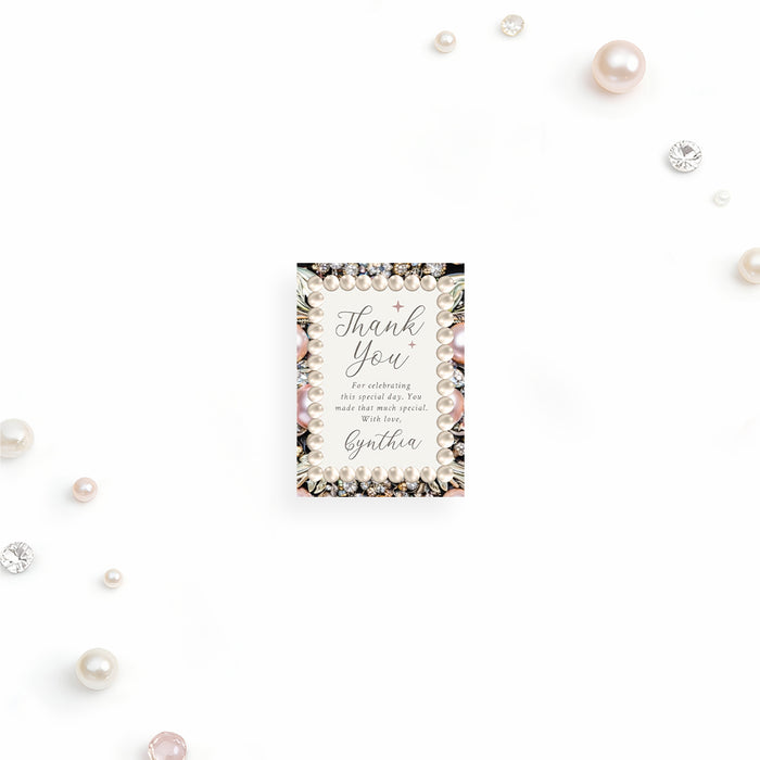 Personalized Diamonds and Pearls Birthday Party Invitation for Women