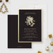 Black and gold holiday party invitation featuring gold bells, elegant typography, and customizable event details for corporate Christmas parties.