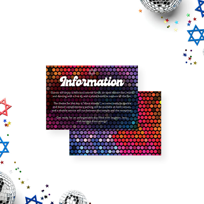 Bat Mitzvah Invitation Disco Ball Retro Dance Party Invite