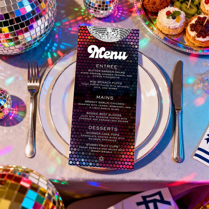Bat Mitzvah Invitation Disco Ball Retro Dance Party Invite