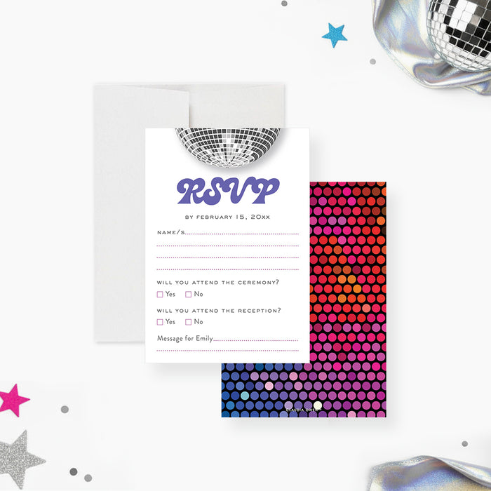 Bat Mitzvah Invitation Disco Ball Retro Dance Party Invite