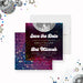 colorful disco bat mitzvah save the date card with mirrored disco ball and retro dance party design-front-back