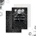 disco themed bar mitzvah invitation with hanging disco balls modern party invite for Jewish celebration-front-back