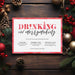 Digital holiday party invitation featuring festive Christmas design with cocktails and merrymaking theme for holiday cocktail party invites