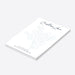personalized botanical notepad with pale blue foliage design, elegant script lettering, and the newlyweds' name-side