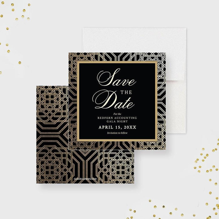 Gold and Black Save the Date Card Editable Template, 50th 60th 70th Golden Birthday Printable Save the Date Cards, Elegant Digital Download