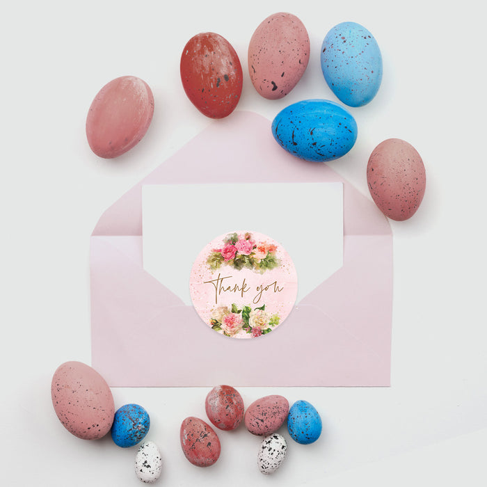 Pink Easter Brunch Invitation Card with Beautiful Flower Illustrations, Flowery Spring Easter Egg Hunt Invites