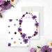 Personalized floral note card featuring an egg-shaped spring flower design-front-back