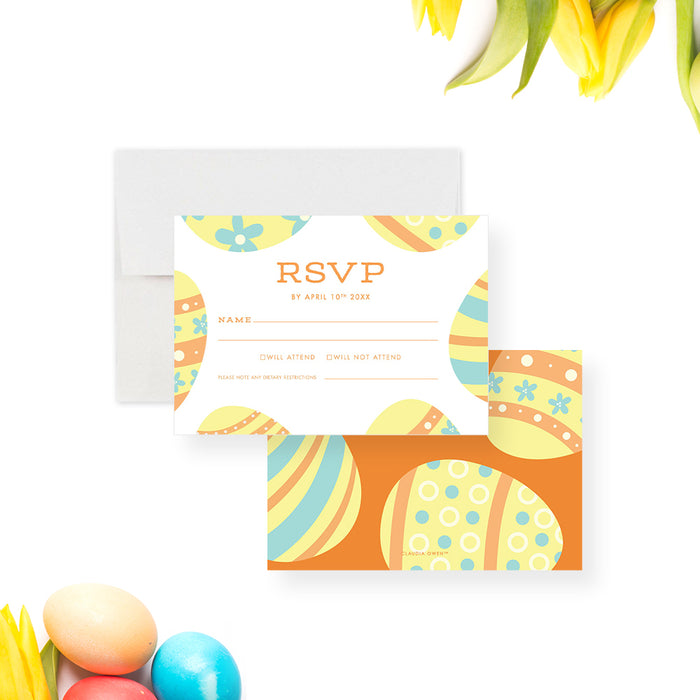 Creative Party Invitation Card for Easter Egg Hunt, Easter Holiday Invitations, Easter Brunch and Egg Hunt Invites