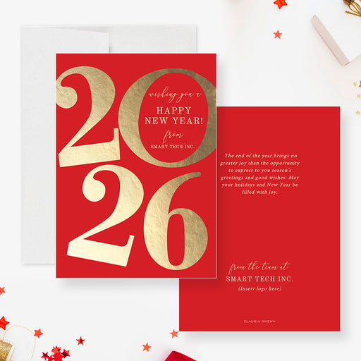 elegant 2026 digital happy new year greeting card for business