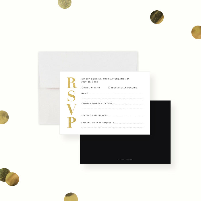 40th Business Anniversary Invitation Elegant Company Party Card