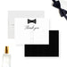 Tuxedo thank you card with a black bow tie design, ideal for black-tie events.-front-back