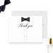 Tuxedo thank you card with a black bow tie design, ideal for black-tie events.-front