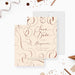 elegant 50th birthday save the date card with soft beige background and terracotta line art accents-front-back
