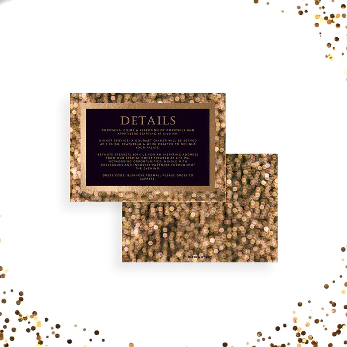 Gold Annual Dinner Invitation Elegant Company Business Party Invite