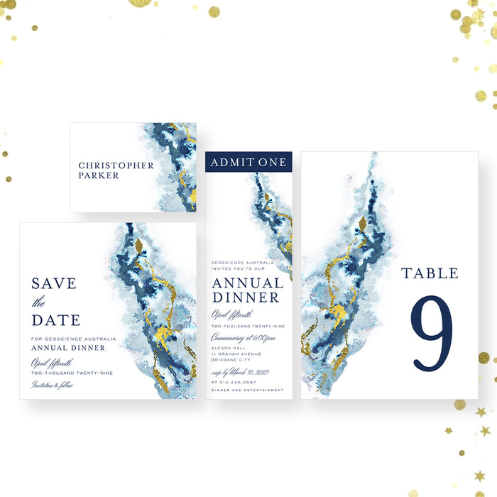 Geode Annual Dinner Invitation Modern Business Event Card