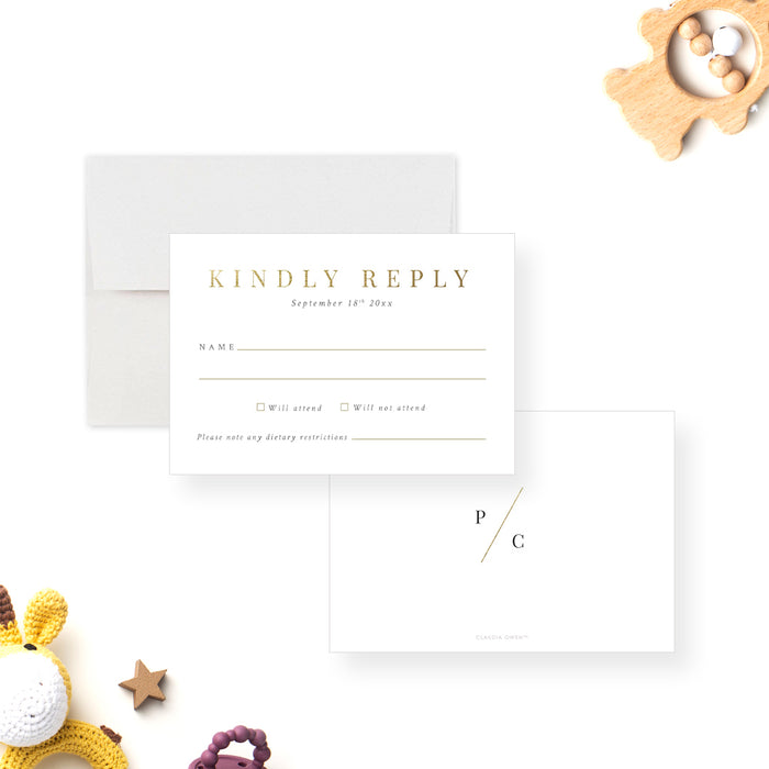 Monogram Baby Shower Invitation Card with Pictures, Elegant Photo Invitation for Baby Shower Celebration with Mom Initials