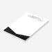 Personalized notepad for bachelor parties in black and gray design, making it a stylish, practical party favor or stationery gift for guests.-side