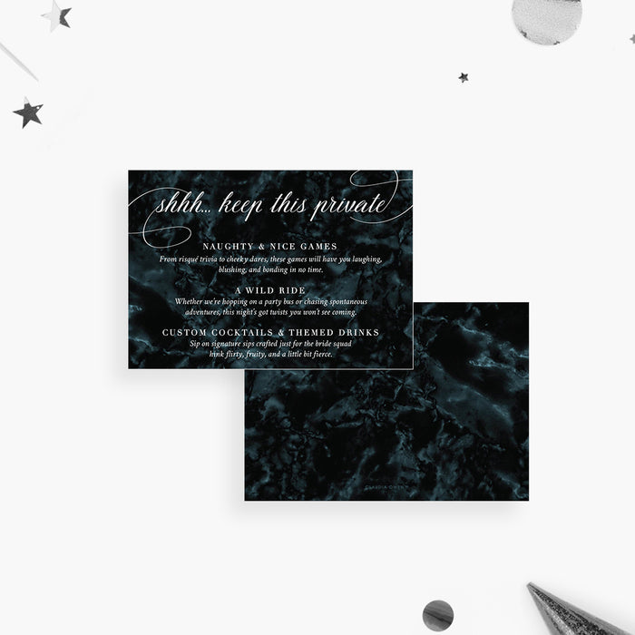 Elegant Bachelorette Party Invitation Dark Marble Design