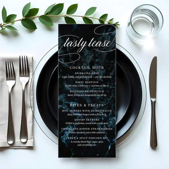 Elegant Bachelorette Party Invitation Dark Marble Design